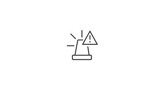 An icon of a cone with a hazard sign