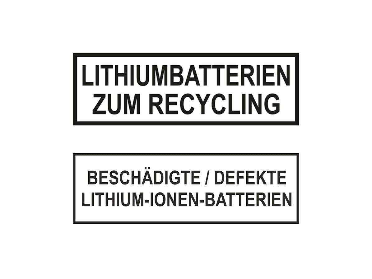 Label Lithium-Batterien