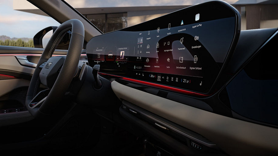 Innenraumansicht des Audi A6 Avant mit Blick auf das MMI.
