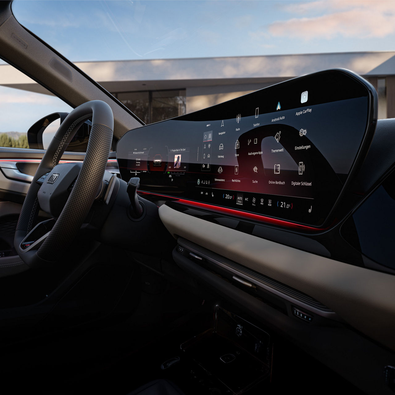 Innenraumansicht des Audi A6 Avant mit Blick auf das MMI.