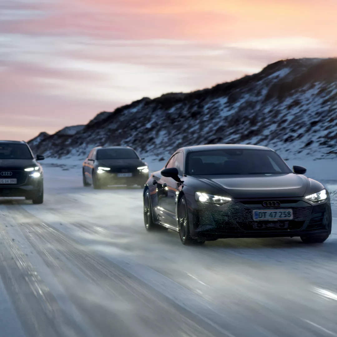 En Audi Q6 e-tron, A6 e-tron og e-torn GT 