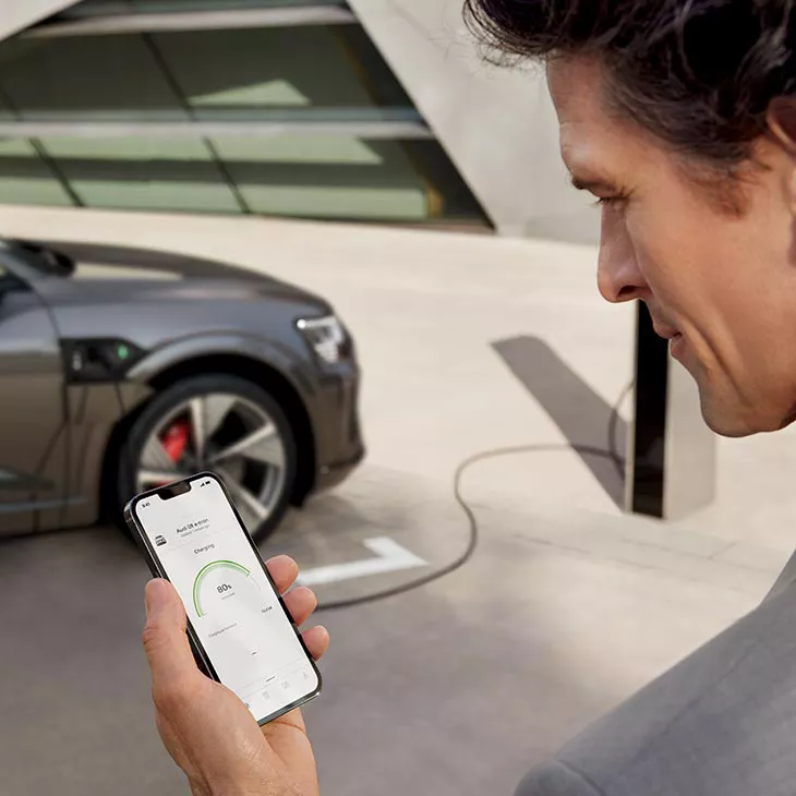 Foto de una estación de carga de un vehículo eléctrico. 