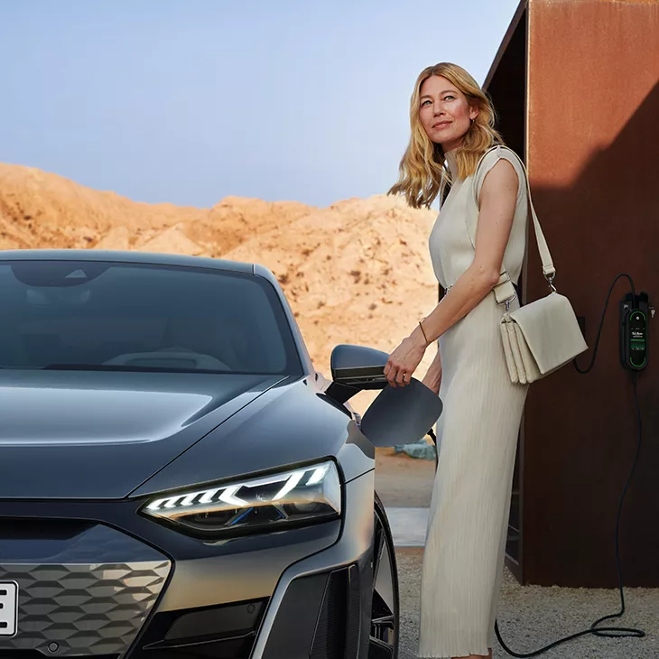 Foto de la autonomía de un vehículo eléctrico Audi. 