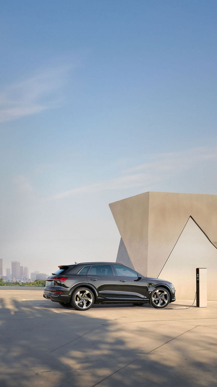 Foto del buscador de estaciones de carga eléctrica de Audi. 