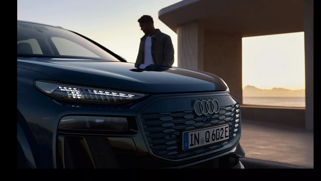 Front view of the Audi Q6 e-tron. 