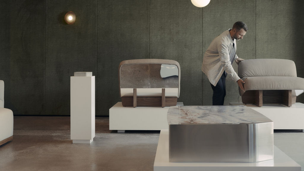The Matter Coffee Table and Rehn Lounge Chair by Tim Webber.