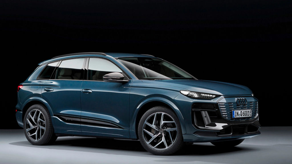 Seitenansicht des neuen Audi Q6 e-tron.