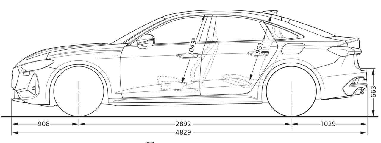 A5 e-hybrid från sidan