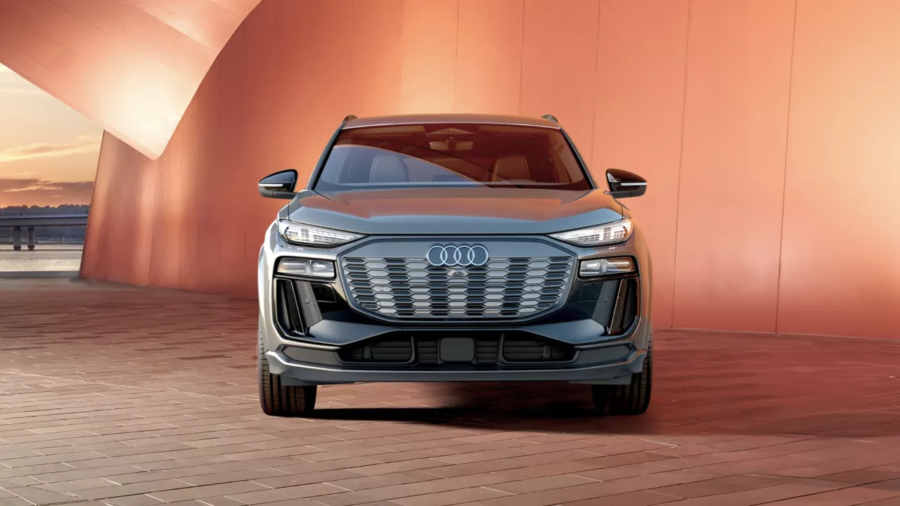 Audi SUV in gray colour with front side view