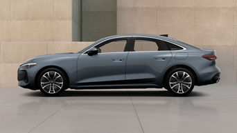 Grey Audi A5 Saloon e-hybrid left profile