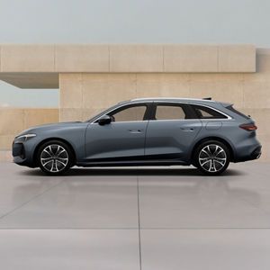 Grey Audi A5 Avant e-hybrid left profile