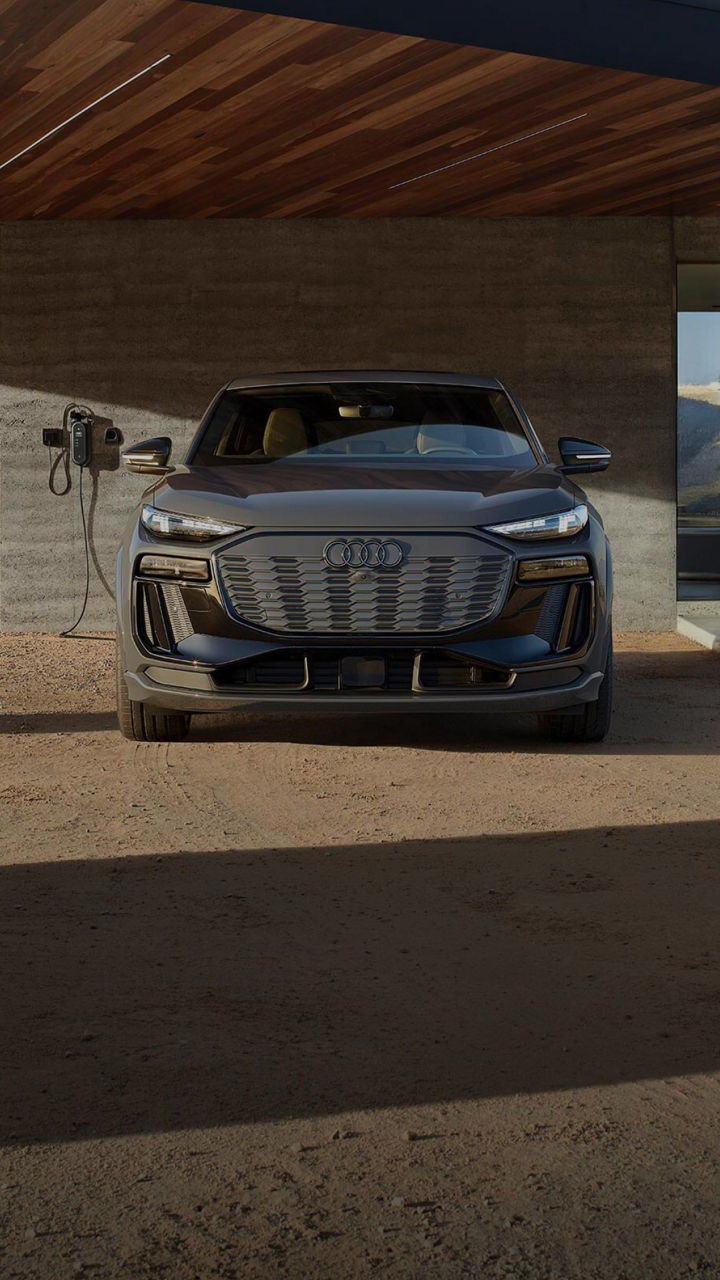 Parked Audi electric vehicle