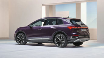 Dark Purple Audi Q4 e-tron sideview