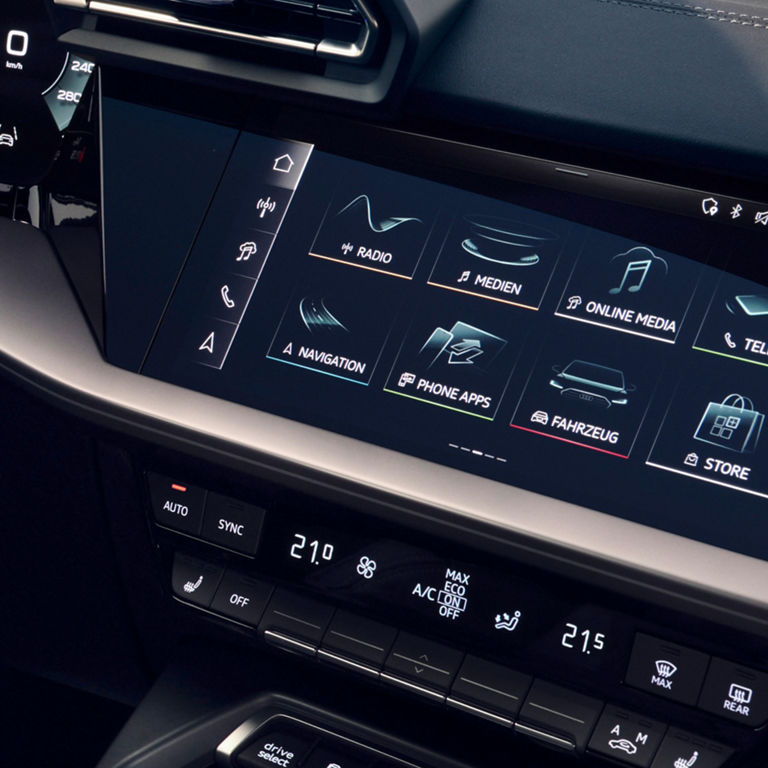 close up of infotainment system