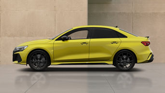 Yellow RS 3 Saloon near beige wall