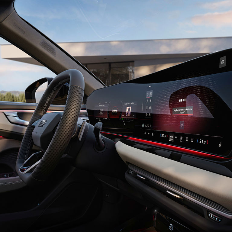 Interior of an Audi A6 Avant with focus on digital dashboard