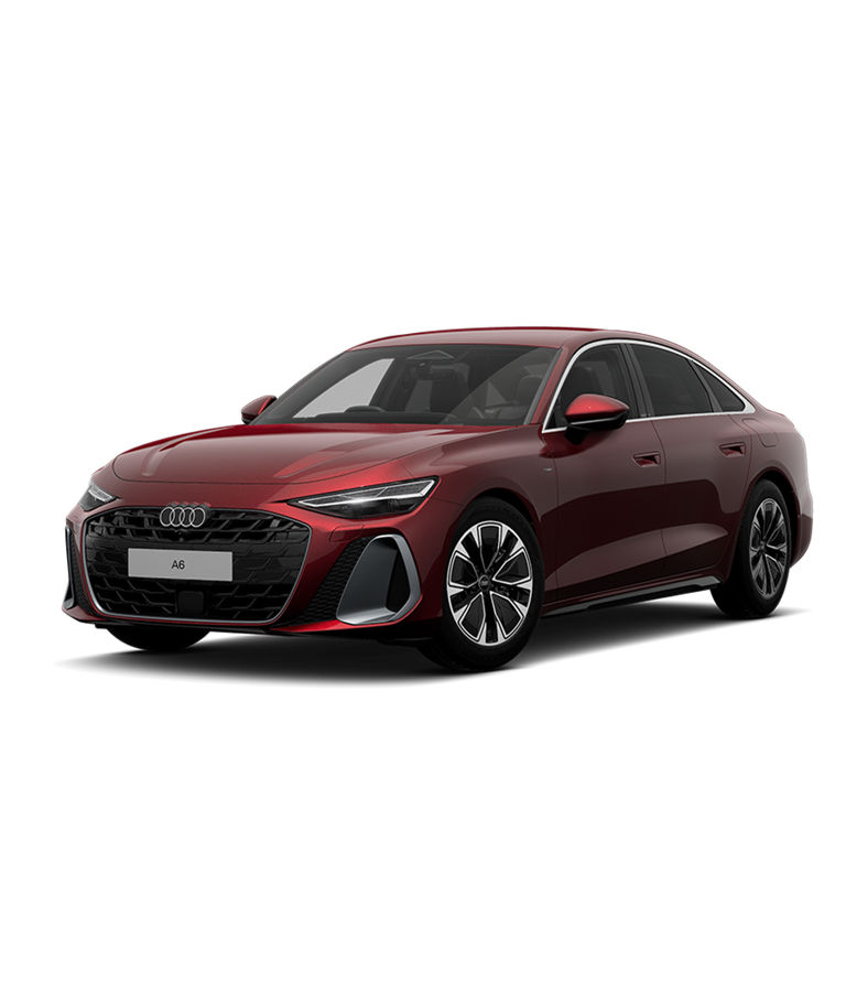 A red A6 Saloon e-hybrid render