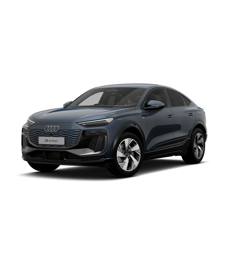 Blue Audi Q6 with S line trim.