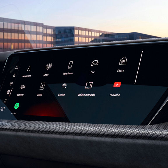 Close-up shot of an infotainment screen.