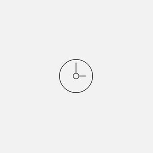 A simple drawing with thin black lines of a clock