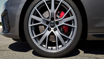 Close up of an Audi alloy wheel