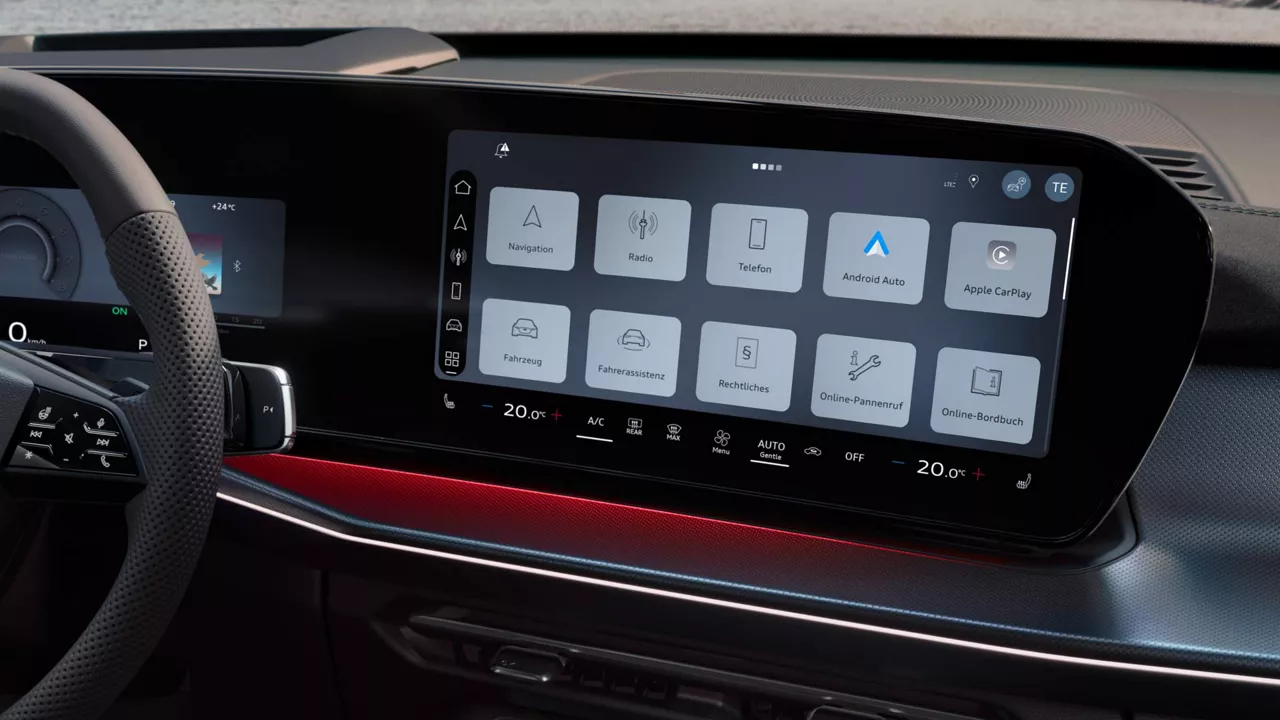 Vue sur l'écran tactile MMI du SUV Q3.