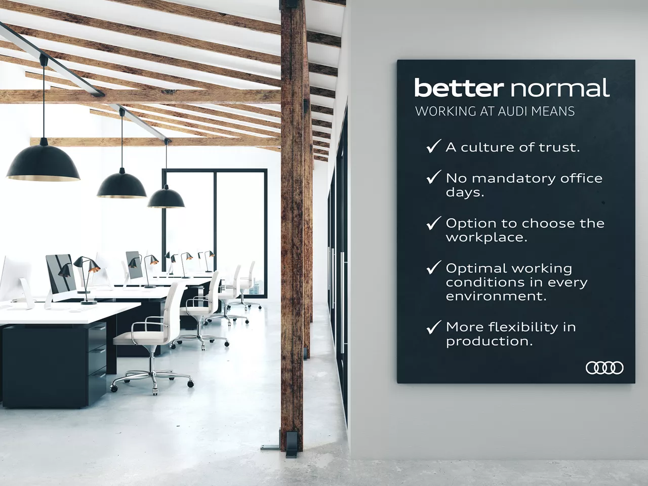 Office with a blackboard