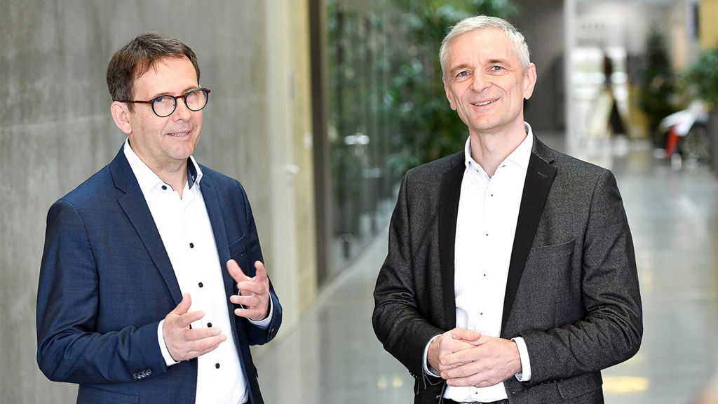 Thomas Hasenbank and Michael Korte are in conversation with an interviewer