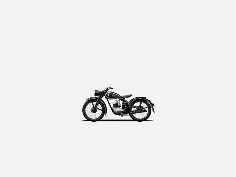 Illustration des DKW RT 125 W auf grauem Hintergrund