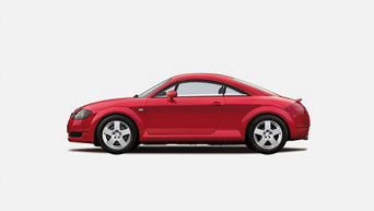 Illustration eines roten Audi TT auf grauem Hintergrund
