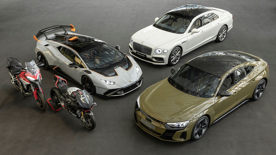  Audi, Lamborghini, Ducati, Italdesign and Bentley vehicles