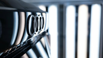 Close-up of a bonnet with the Audi emblem