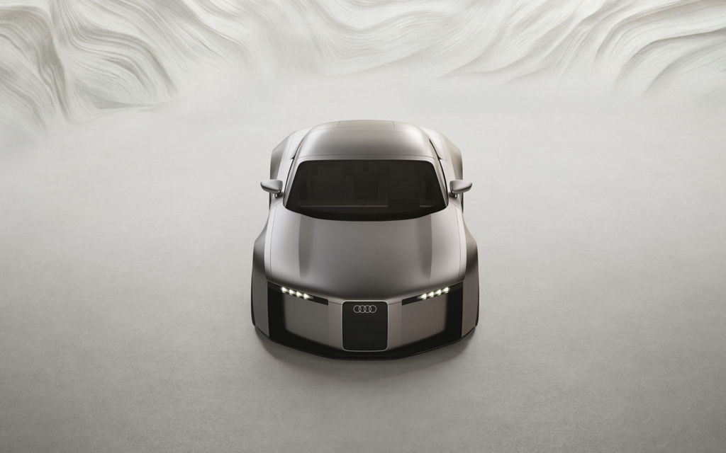 Front view of the new Audi Concept C from a slightly elevated perspective.