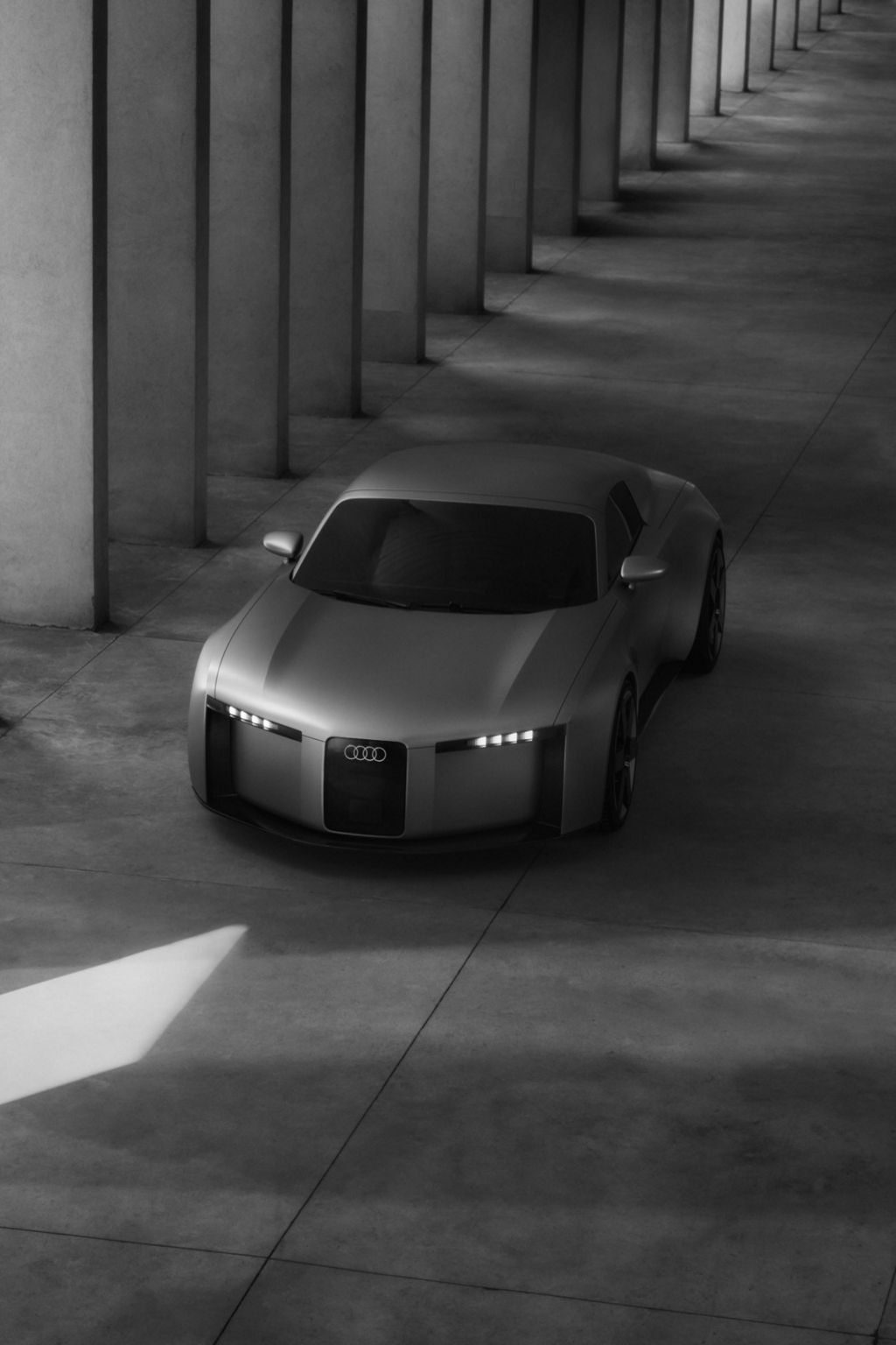 The Audi Concept C from a frontal, slightly elevated perspective.