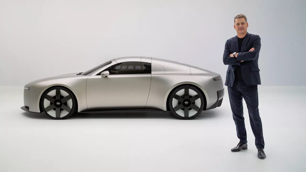 In the picture, Gernot Döllner, Audi CEO, in front of the Audi Concept C.