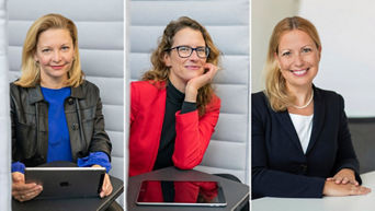 Portraits of three Audi employees