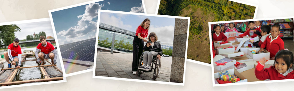 Picture collage of Audi's social commitment