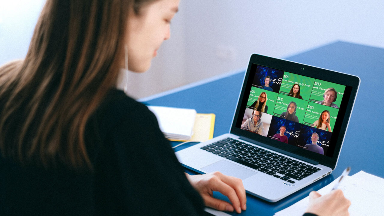 Young woman in video call