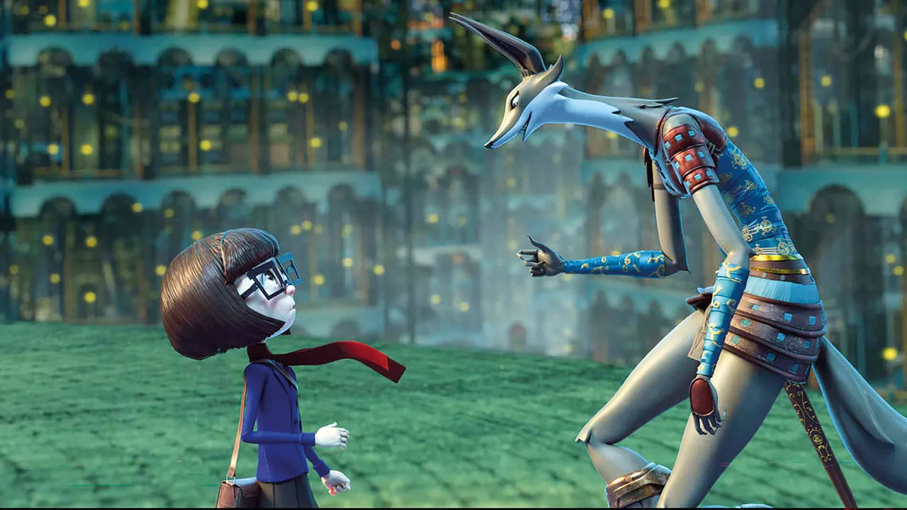 Dalia steht in einem großen Saal einem merkwürdigen Wesen gegenüber.