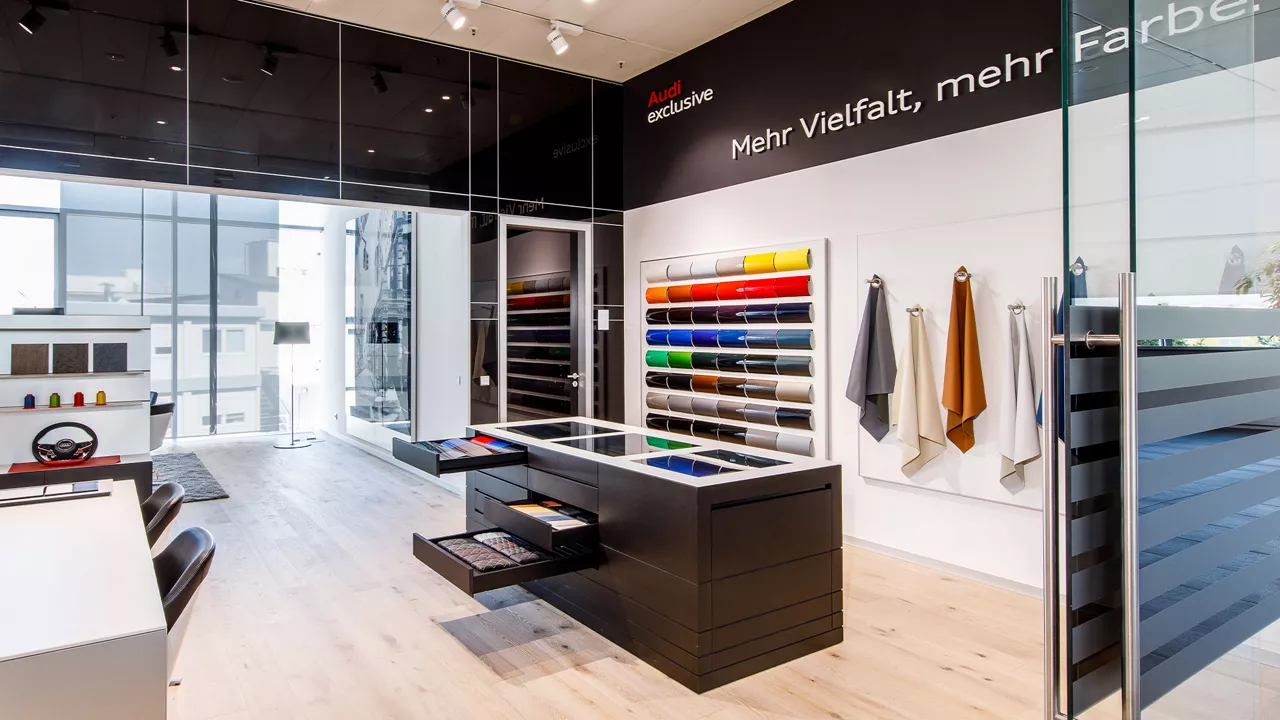 Ausstellungsraum im Audi exclusive Studio Neckarsulm