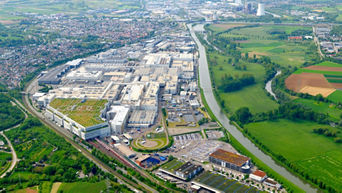 A bird's eye view of the Audi site in Neckarsulm