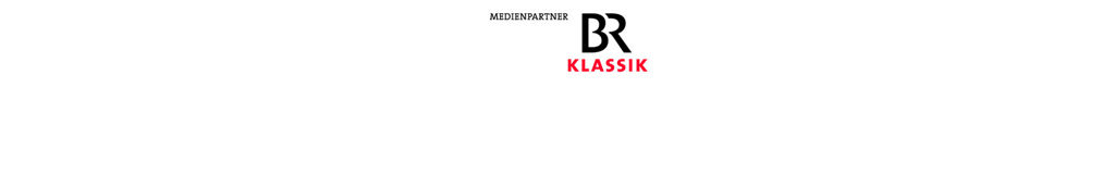 Logo von BR-Klassik mit der Bezeichnung „Medienpartner“ in schwarzer und roter Schrift auf weißem Hintergrund.