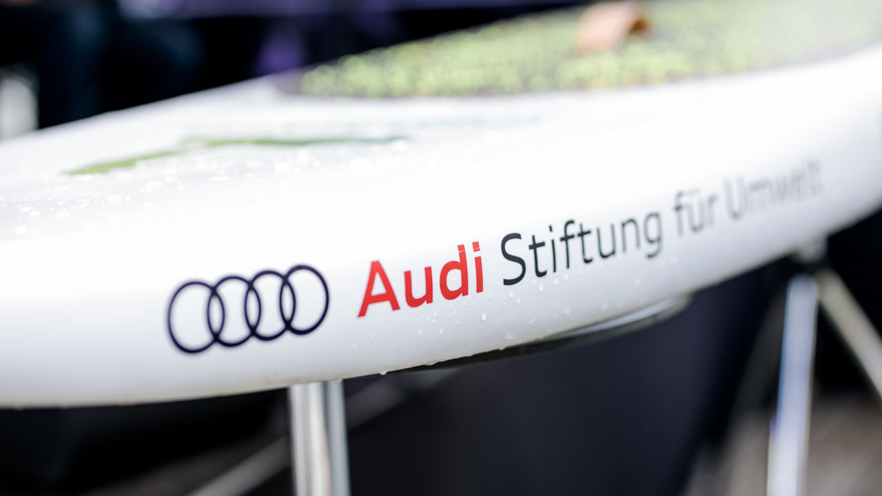 Nahansicht des Logos der Audi Stiftung für Umwelt