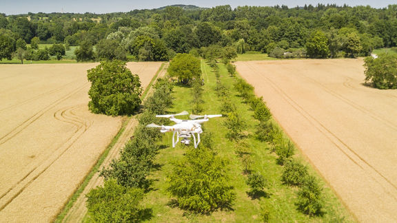 Drone in open-air flight