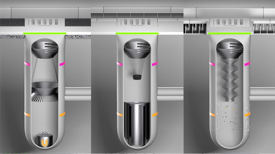 gray graphic of various drill holes