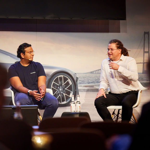 Two speakers on stage