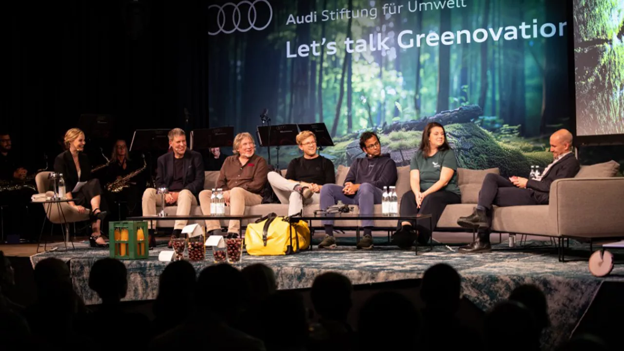 Speakers sitting on a sofa