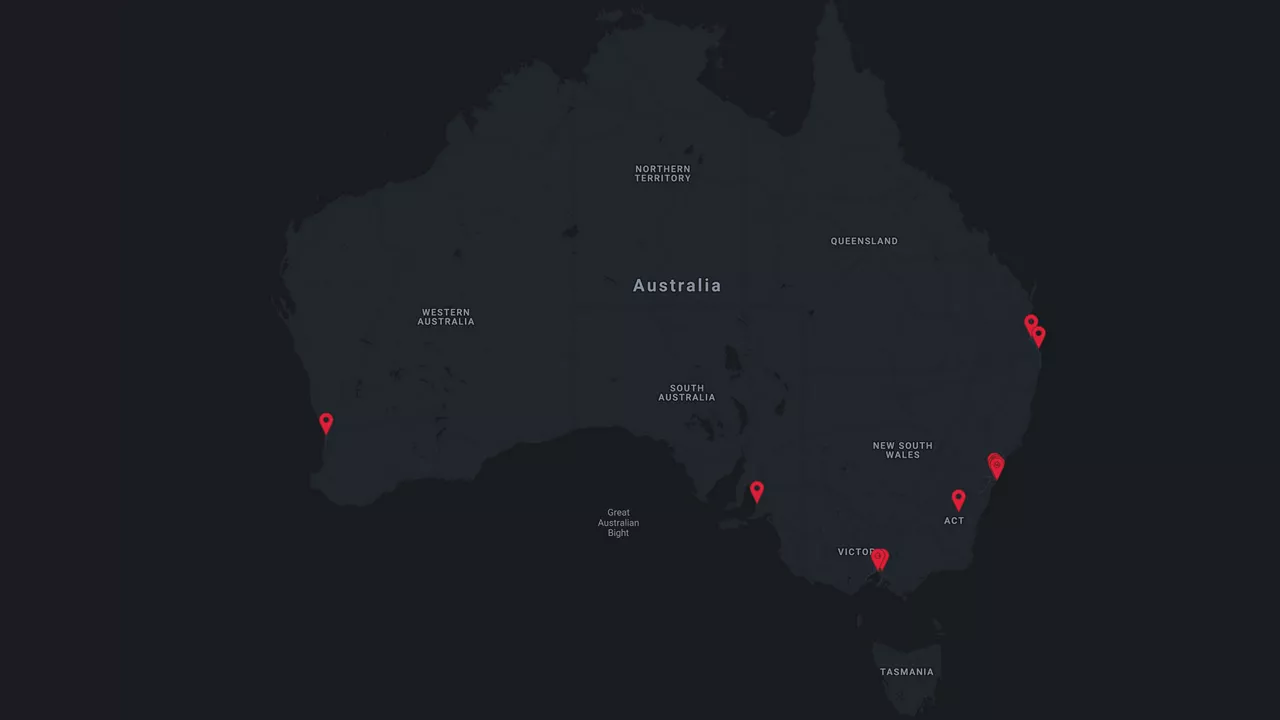 Audi approved panel repairer - map of Australia