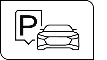 A 'P' sign next to a car