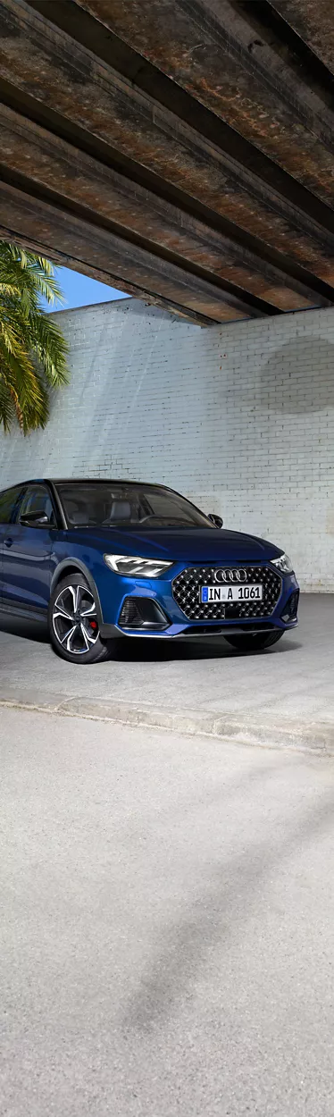 Foto del Audi A1 allstreet y la parrilla Audi Singleframe. 